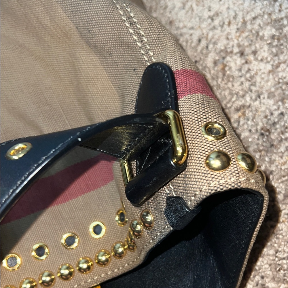 Stylish Brown and Black Studded Women's Bag - Picture 7 of 9